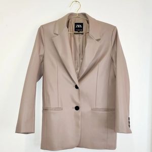 Zaras faux leather blazer